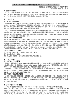 イギリスのアマチュア無線免許制度（ショートエディション） イギリスの