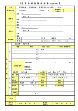 【空 家 台 帳 登 録 申 請 書（空家所有者）】