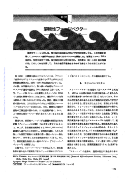 溶原性ファージベクター : "スリパー"を中心として