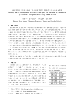 温室効果ガス発生を抑制する水田水管理の DNDC モデルによる探査
