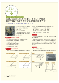 本縫いニ本針ミシンを使い、ワイシャツ等の 前立て縫い工程で発生する