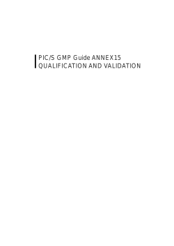 PIC/S GMP Guide ANNEX15 QUALIFICATION AND
