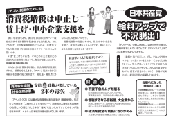 消費税増税は中止し 賃上げ・中小企業支援を