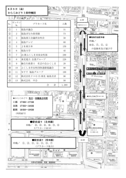 8 月 5 日（金） わらじおどりⅠ部待機図 駅前通り（北車線）