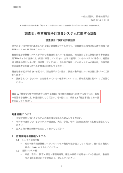 調査項目に関する詳細説明