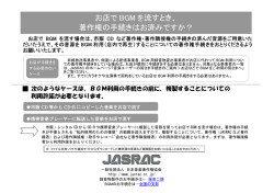 お店で BGM を流すとき、 著作権の手続きはお済みですか？