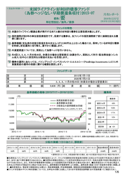 米国ライフライン好利回り債券ファンド （為替ヘッジなし・早期償還条項付