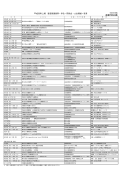 平成23年上期 畜産関連業界・学会・研究会・大会開催一覧表