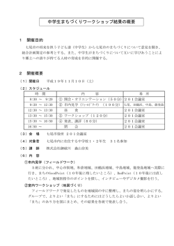 中学生まちづくりワークショップ