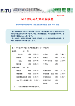 topics.vol.28 - 鳥取大学農学部附属動物医療センター