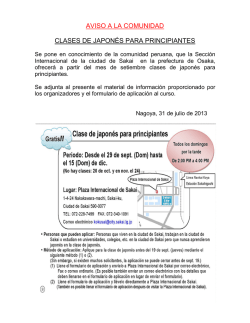 AVISO A LA COMUNIDAD CLASES DE JAPON&Eacute;S PARA