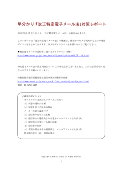 早分かり！｢改正特定電子メール法｣対策レポート