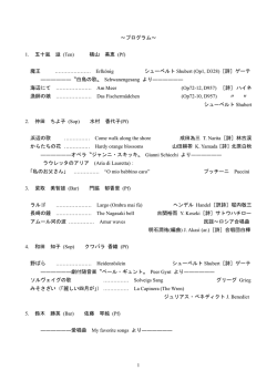 第4回ソロフェスタプログラム - ムジカフェスタ・ディ・つくば