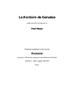 Meyer - Le Bestiaire de Gervaise