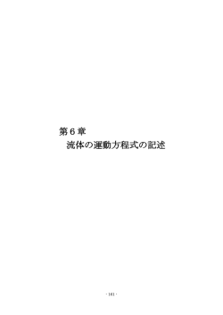 第6章 流体の運動方程式の記述