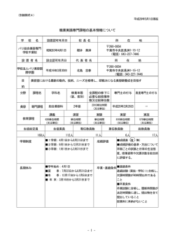 職業実践専門課程の基本情報について
