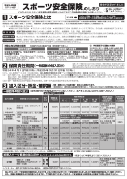 2012年 スポーツ安全保険のしおり