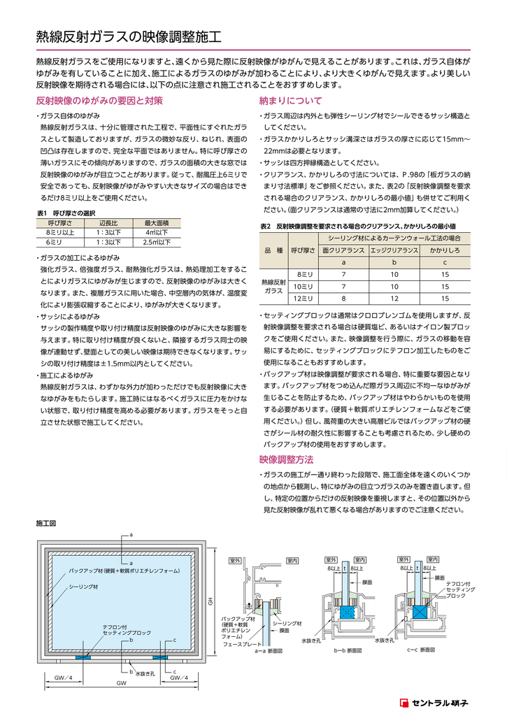 熱線反射ガラスの映像調整施工 Pdf 0 45mb