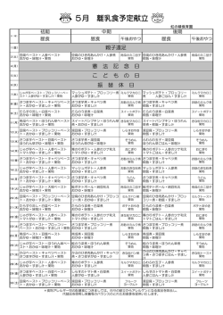 5月 離乳食予定献立