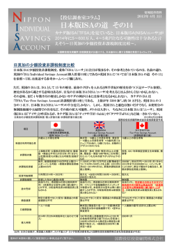 日本版ISAの道［その14］ カナダ版ISA「TFSA」