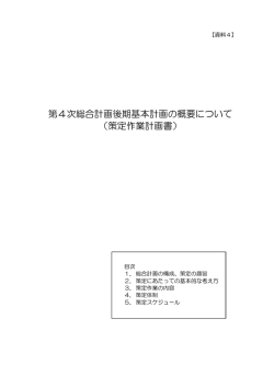 第4次総合計画後期基本計画の概要について （策定作業計画書）