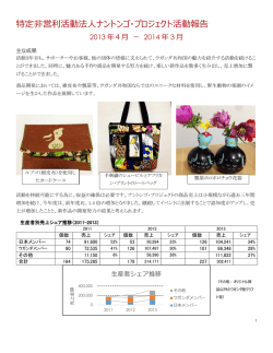 特定非営利活動法人ナントンゴ・プロジェクト活動報告