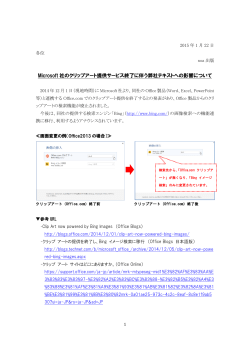 Microsoft 社のクリップアート提供サービス終了に伴う弊社