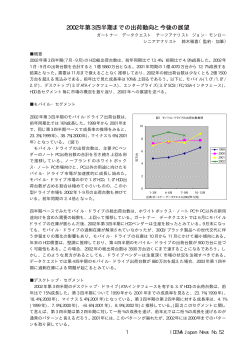 2002年第3四半期までの出荷動向と今後の展望 四半期までの出荷動向