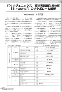 バイオジェニックス 複合乳酸菌生産物質「Sixteens  」のメタボローム解析