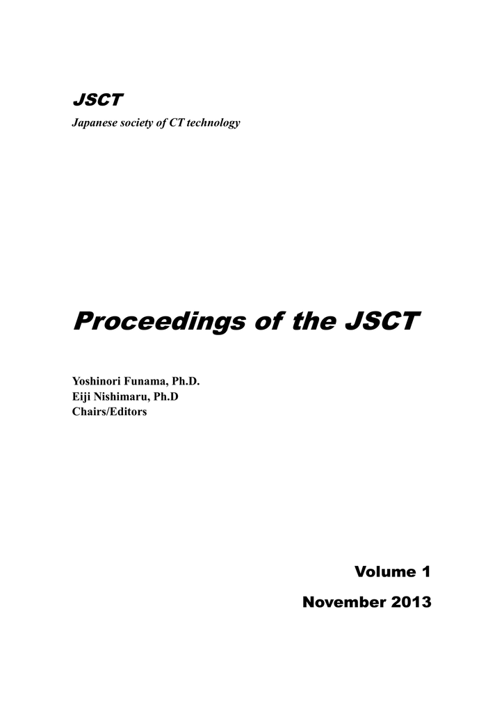 Proceedings Of The Jsct