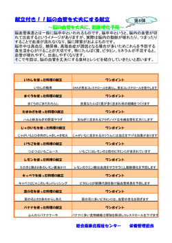 献立付き！！脳の血管を丈夫にする献立