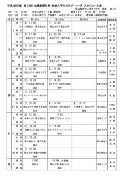 日程表>>pd - 岡山県ラグビーフットボール協会