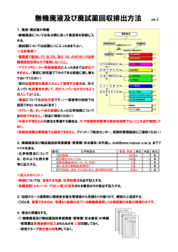 無機廃液及び廃試薬回収排出方法 ver.3