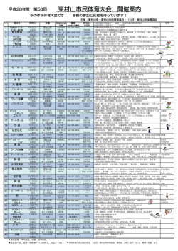 東村山市民体育大会 開催案内