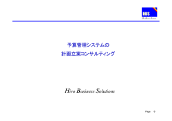 予算管理システムの 計画立案コンサルティング Hiro Business Solutions