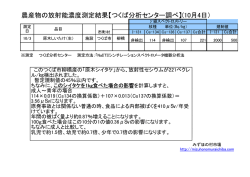 （生）の放射能濃度測定結果