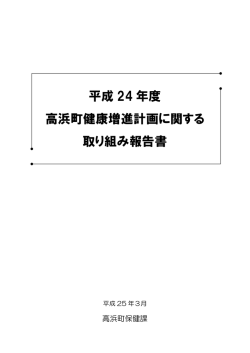 H24年度高浜町健康増進計画に関する取り組み報告書（PDF）