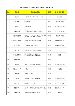 第14回南区フェア 落し物一覧