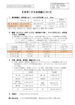 6 月ボーナスの支給について