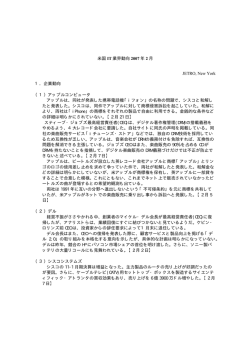 「米国IT業界動向2007年2月」（PDF／99KB）