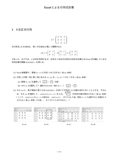 Excel による行列式計算 1 3次正方行列