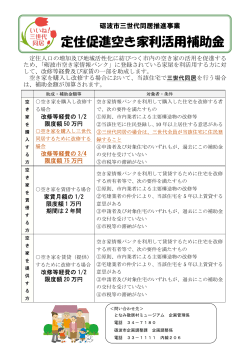 定住促進空き家利活用補助金