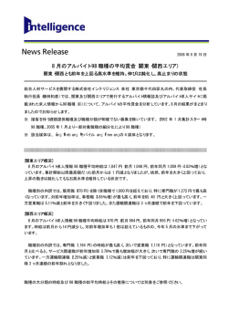 8 月のアルバイト 98 職種の平均賃金（関東・関西エリア）
