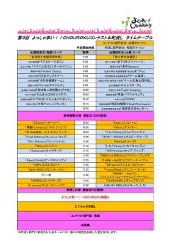 第3回 よっしゃ来い！！CHOUROKUコンテスト＆町流し タイムテーブル