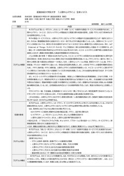 産業技術大学院大学 『人間中心デザイン』 全体シラバス 項目 内容