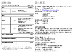 財務報告および団体概要（2015年度サマリー版）