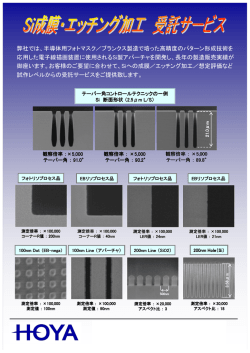 [HOYA]Si成膜、エッチング加工・受託サービス