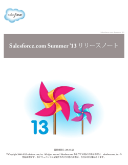 Salesforce.com Summer `13 リリースノート