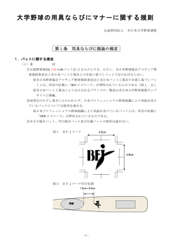 大学野球の用具ならびにマナーに関する規則