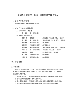 静岡赤十字病院 外科 後期研修プログラム